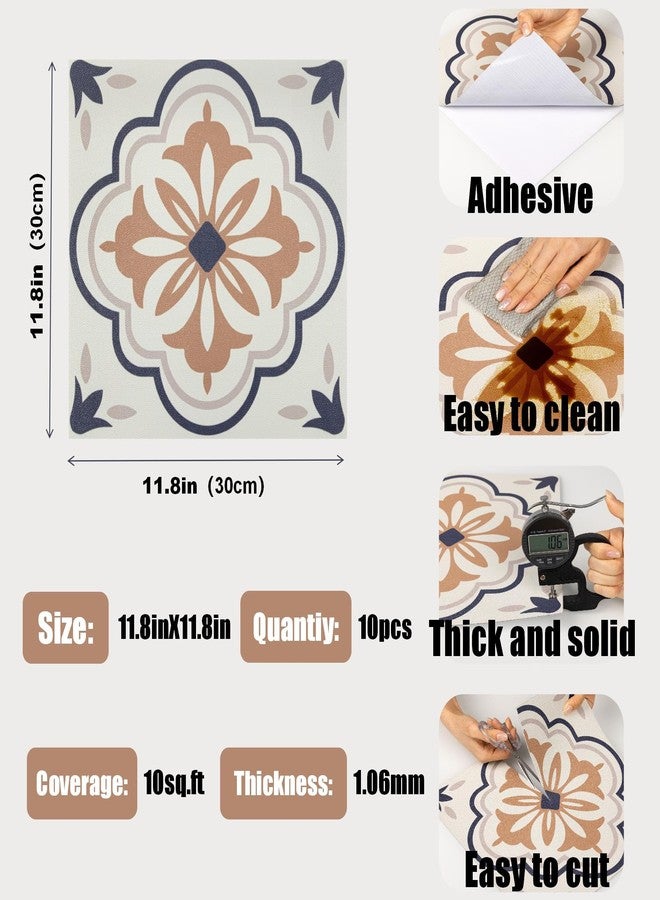 Alow Peel and Stick Floor Tile, Waterproof Peel and Stick Flooring, Self Adhesive Vinyl Flooring Easy to Install for Bathroom, Kitchen(11.8in X 11.8in, 10PCS) - Image 2