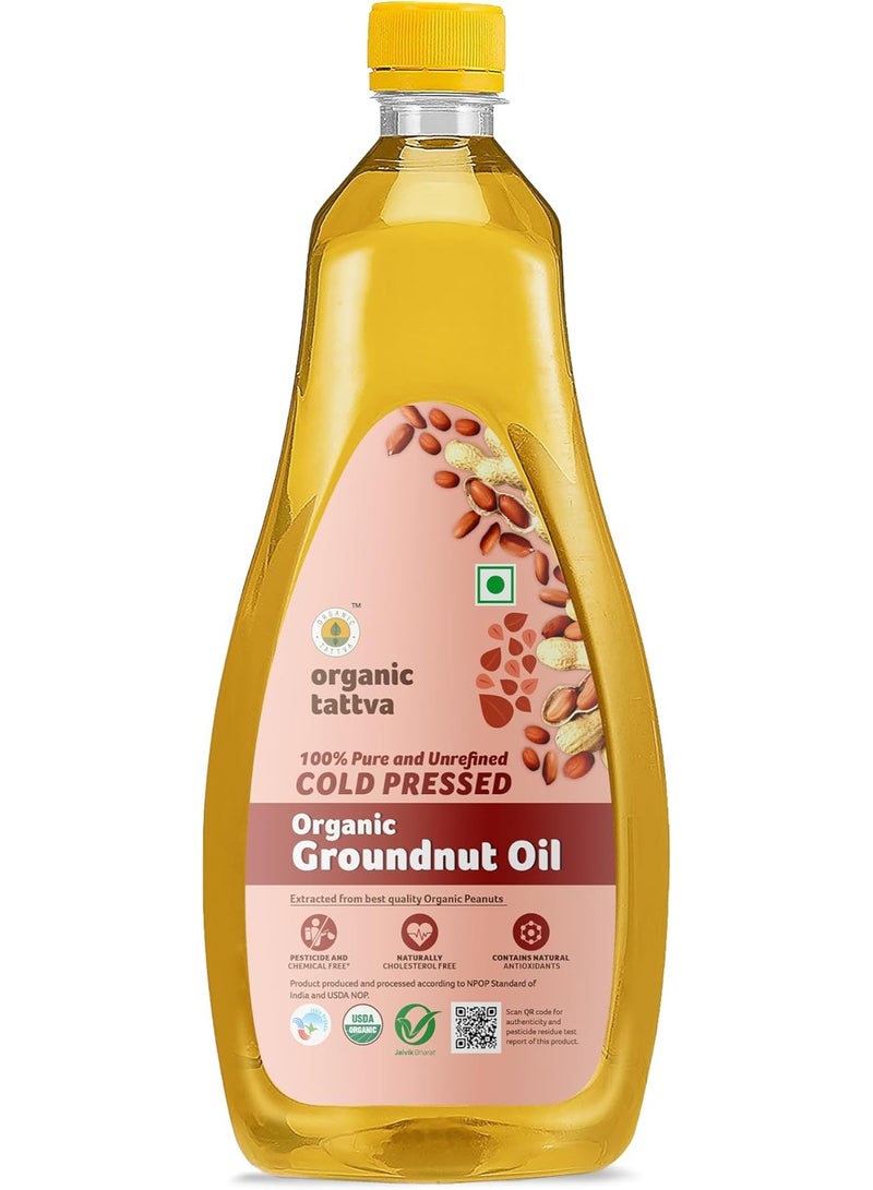 Organic Tattva Cold Pressed Groundnut Oil - 1 Liter - Image 1