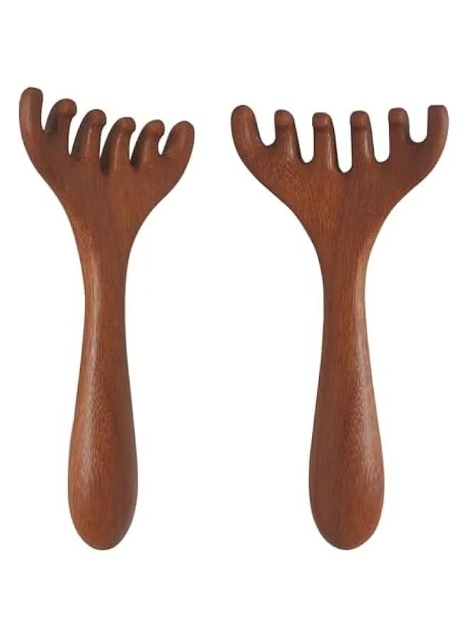 Portable Head Massager 2-Pack for Relaxation and Stress Relief, Wooden Scalp Comb Gift for Mother, Sister, and Partner - Image 1