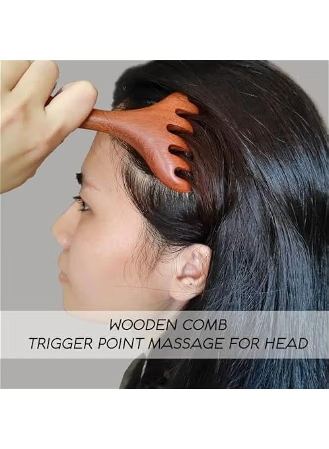 Portable Head Massager 2-Pack for Relaxation and Stress Relief, Wooden Scalp Comb Gift for Mother, Sister, and Partner - Image 3