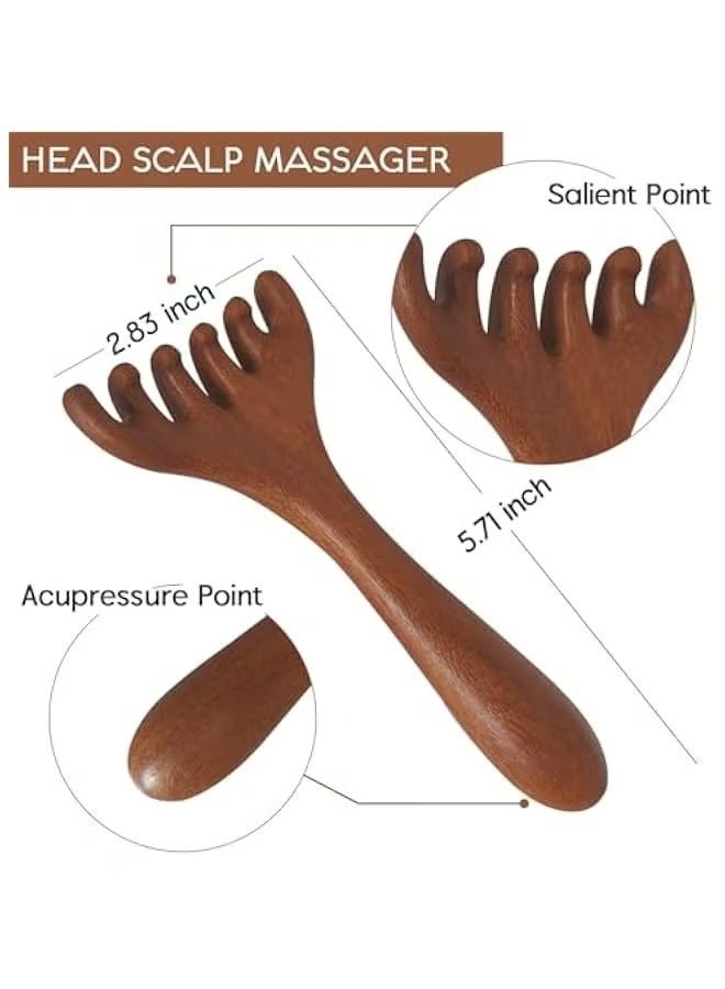 Portable Head Massager 2-Pack for Relaxation and Stress Relief, Wooden Scalp Comb Gift for Mother, Sister, and Partner - Image 4