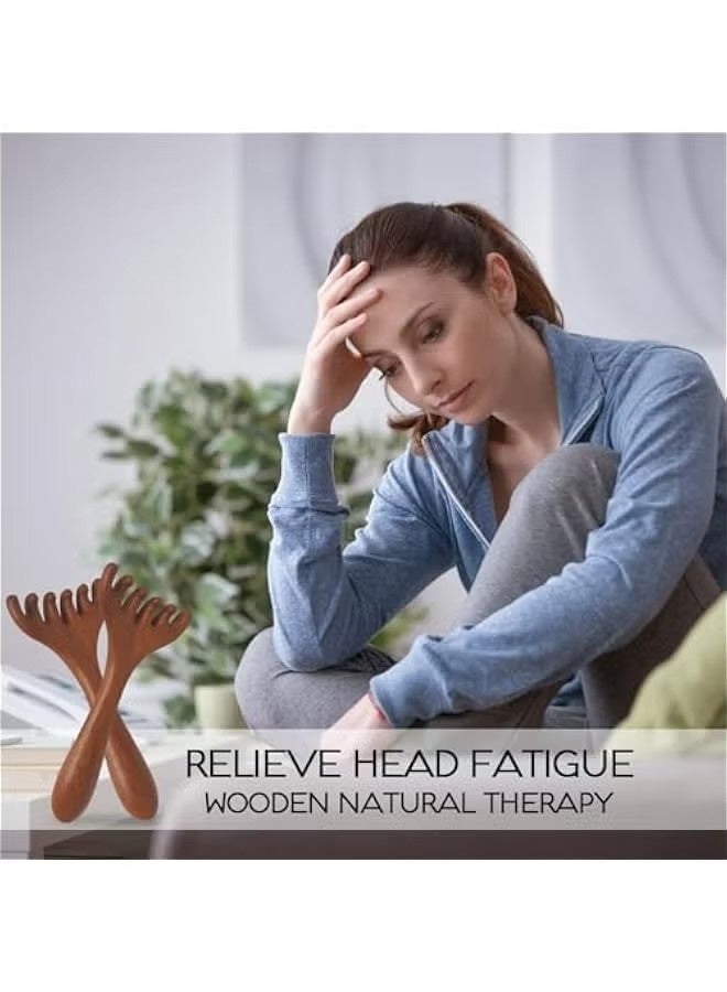 Portable Head Massager 2-Pack for Relaxation and Stress Relief, Wooden Scalp Comb Gift for Mother, Sister, and Partner - Image 5