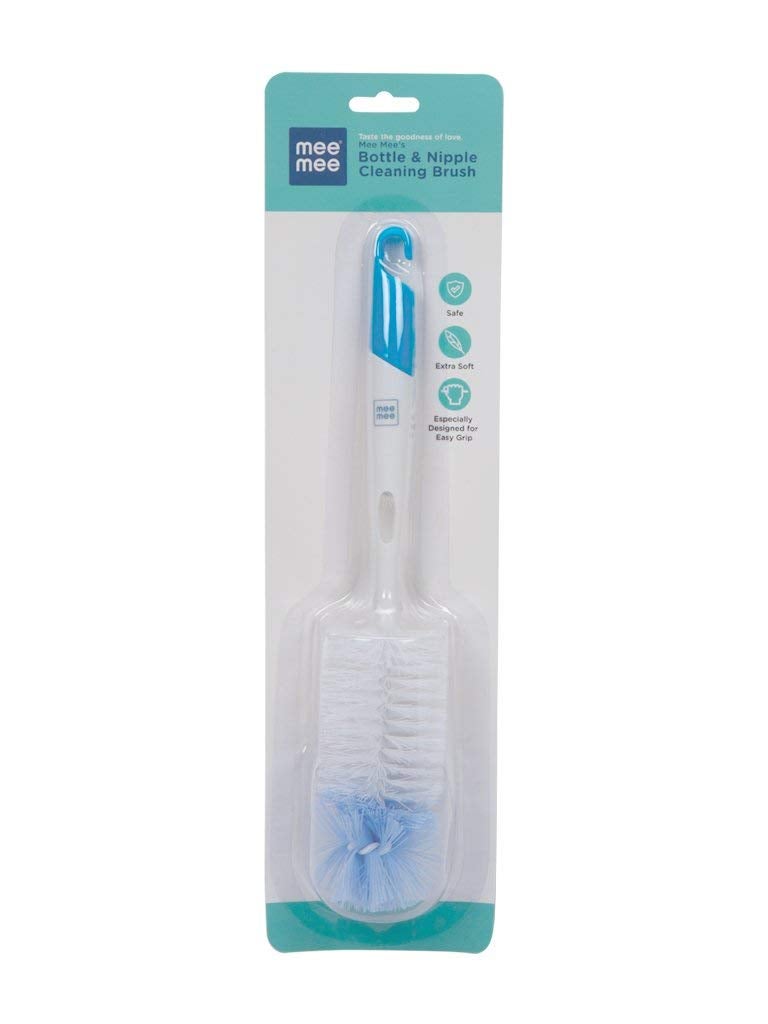 Mee Mee 360° Movable Silicone Feeding Brush with Ergonomic Handle, BPA-Free Flexible bristles for Narrow & Wide Bottles and Nipples, deep Corner Cleaning, Easy Hanging Storage (Dark Blue) - Image 4