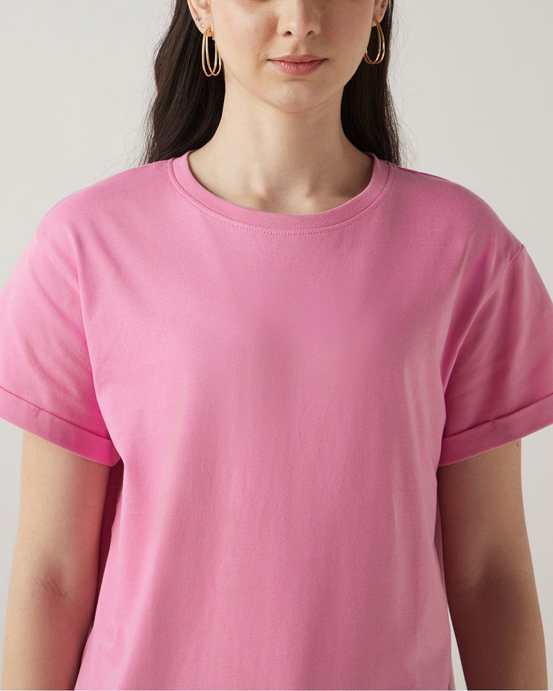 bewakoof Women's Prism Pink Boyfriend T-shirt - Image 5