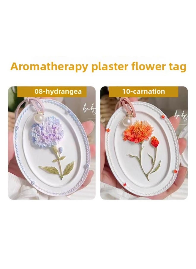 Listing Diy2024 Gypsum Doll Colored Graffiti Flower Card Stall Stone Graffiti Gypsum Doll Toy-Color:Hydrangea + Carnation + Ribbon + Drawings [white Embryo Without Paint]  - Image 1