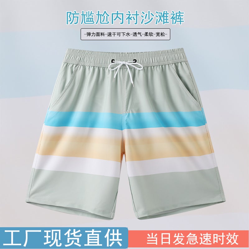 Beach Pants For Men, Spring Swimming Trunks, Water Park Beach Couple Vacation Suits, Loose Shorts For Women - Image 1