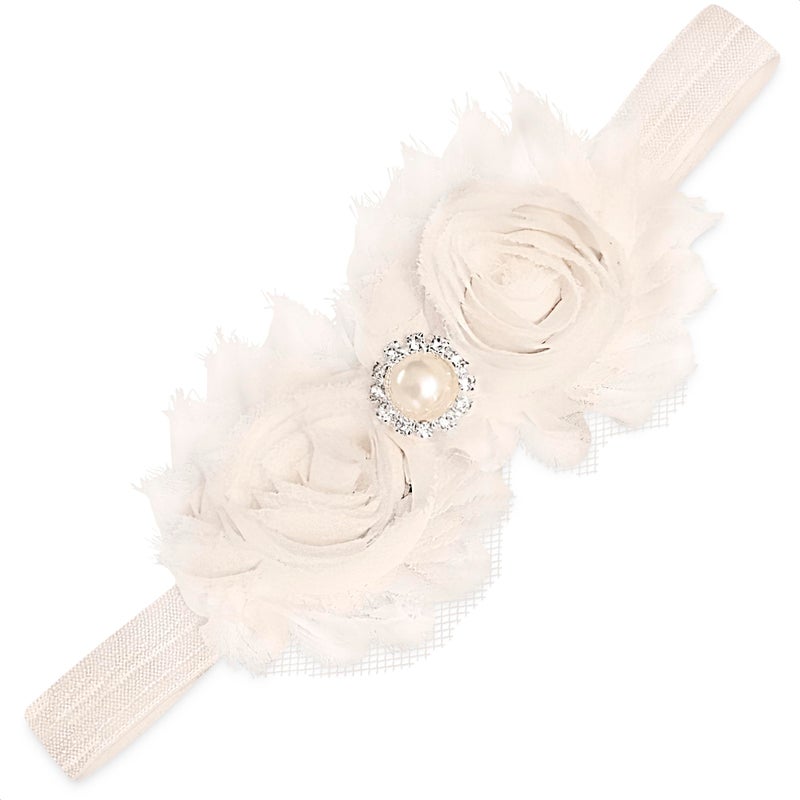Tesorrio Baby Girl Flower Headband and Hair Accessories - Floral Headpiece with Bows for Newborn and Infant Girls - Image 1