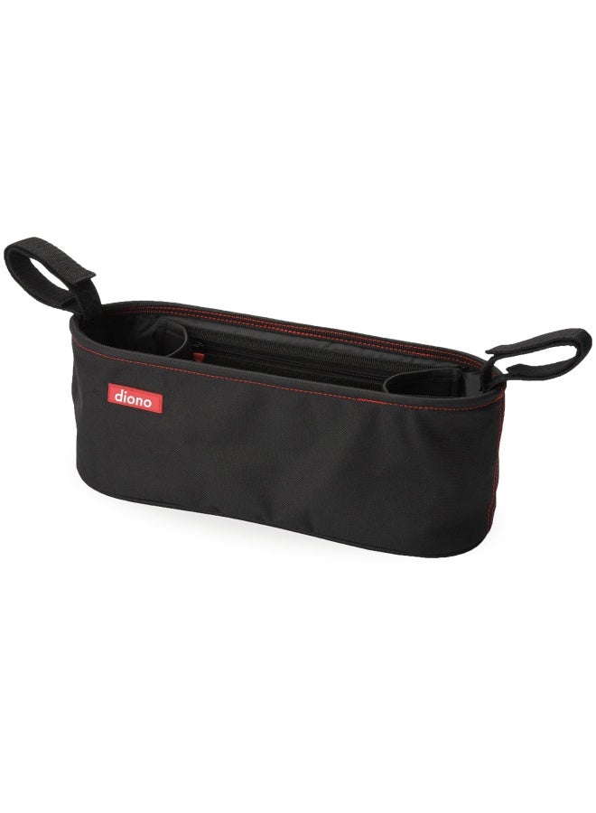 Diono Buggy Buddy Universal Stroller Organizer With Cup Holders Secure Attachment Zippered Pockets Safe And Secure Black - Image 1