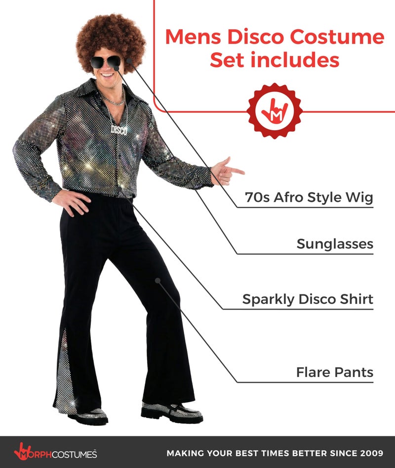 Morph 70s Outfits For Men, Men 70s Outfits For Adults, Mens Disco Costume, Men's Disco Costume, Halloween Costumes Adult, Large - Image 2