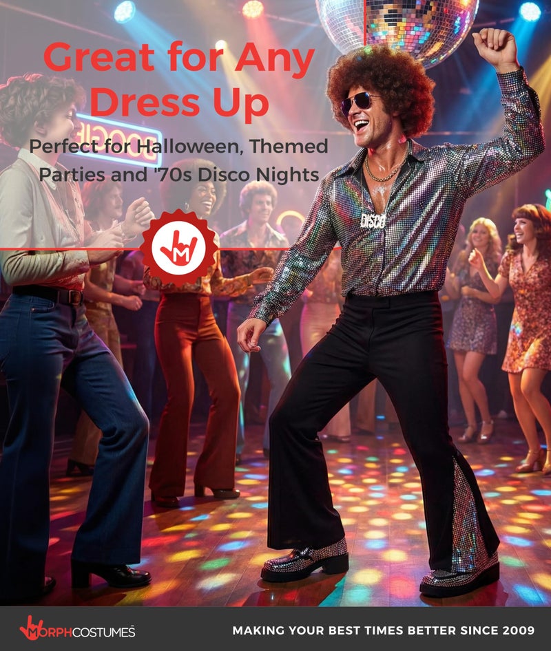 Morph 70s Outfits For Men, Men 70s Outfits For Adults, Mens Disco Costume, Men's Disco Costume, Halloween Costumes Adult, Large - Image 5