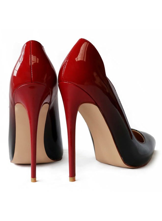 COLETER High Heels for Women, 4.72 inch/12cm Pointed Toe Dress Shoes Stiletto Heels Evening Party Pumps Red Black 7 US - Image 4