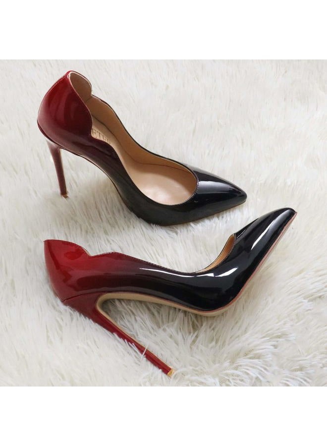 COLETER High Heels for Women, 4.72 inch/12cm Pointed Toe Dress Shoes Stiletto Heels Evening Party Pumps Red Black 7 US - Image 5