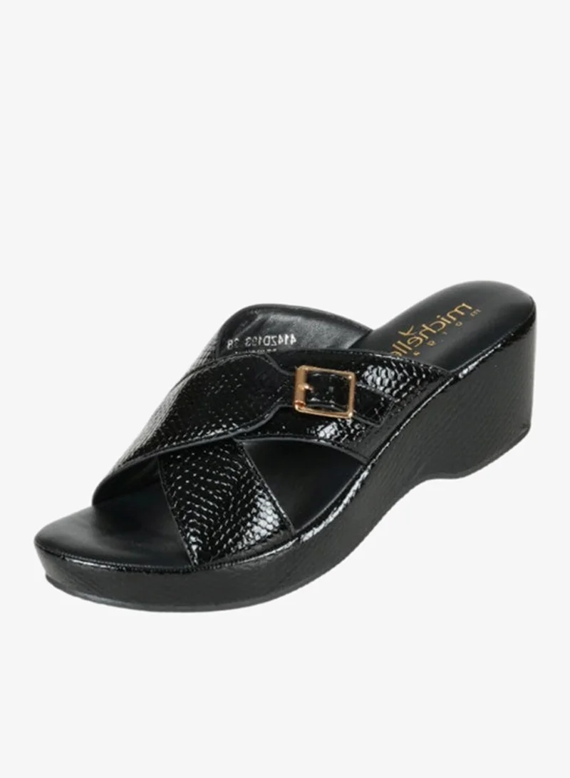 Michelle Morgan 092-2966 Michelle Morgan Ladies Wedge sandals4ZD19S Black