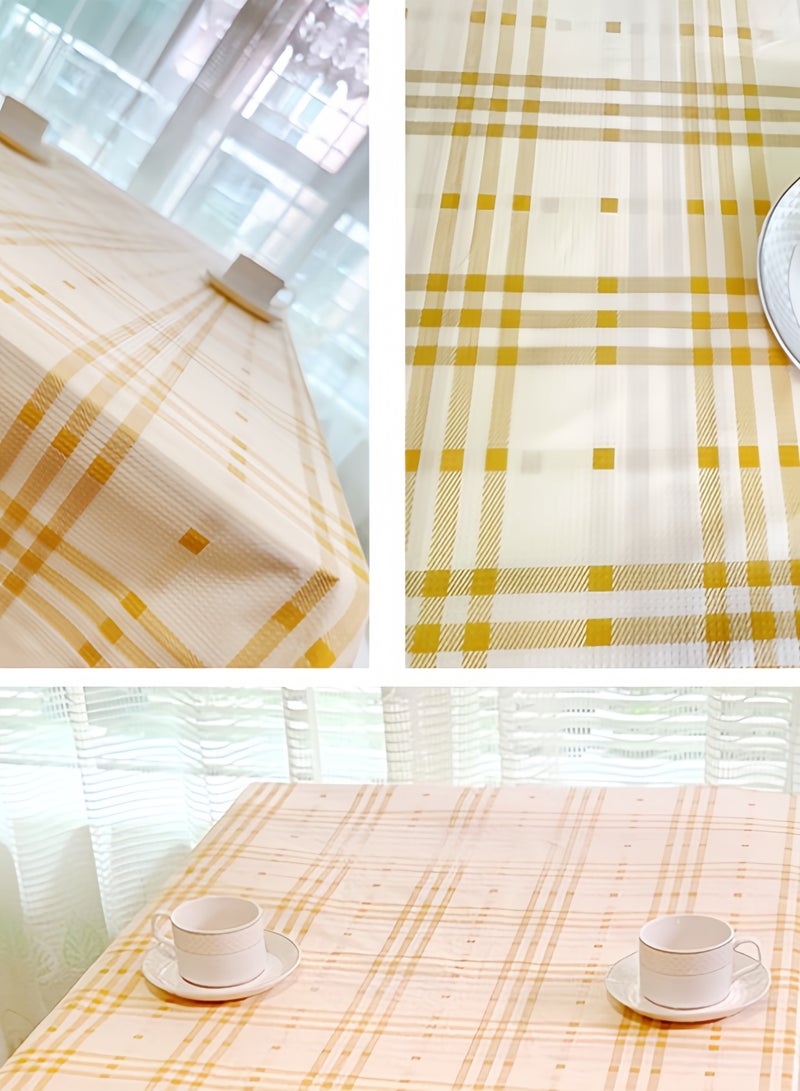 مجموعة من 5 مفارش طاولة مقاومة للماء للاستخدام مرة واحدة بتصميم هندسي شبكي صديق للبيئة وقابل للتحلل الحيوي 1.2*1.8 متر/3.94*5.91 قدم مناسبة للتجمعات والحفلات والنزهات - Image 3