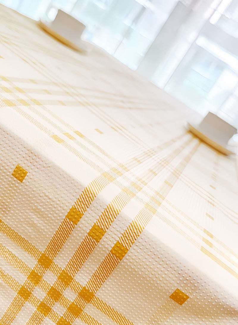 مجموعة من 5 مفارش طاولة مقاومة للماء للاستخدام مرة واحدة بتصميم هندسي شبكي صديق للبيئة وقابل للتحلل الحيوي 1.2*1.8 متر/3.94*5.91 قدم مناسبة للتجمعات والحفلات والنزهات - Image 4