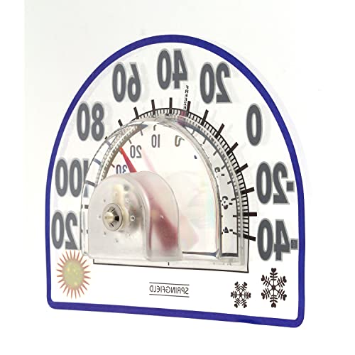 Springfield Static Cling Indoor Outdoor Thermometer, Temperature Gauge for Patio, Pool, and Sauna, 8-Inch, White/Blue - Image 3