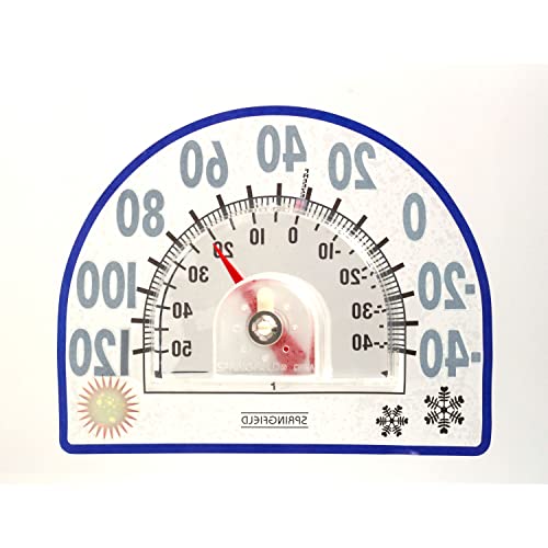 Springfield Static Cling Indoor Outdoor Thermometer, Temperature Gauge for Patio, Pool, and Sauna, 8-Inch, White/Blue - Image 2