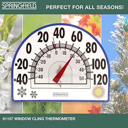 Springfield Static Cling Indoor Outdoor Thermometer, Temperature Gauge for Patio, Pool, and Sauna, 8-Inch, White/Blue - Image 4