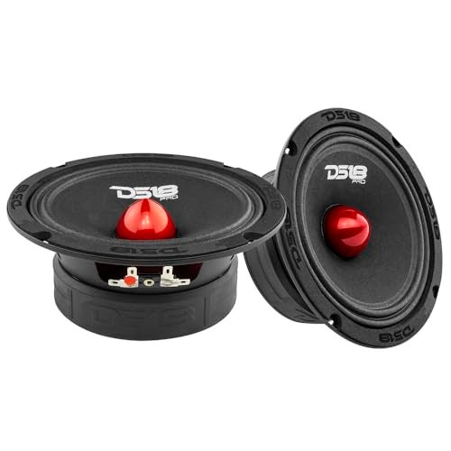 DS18 PRO-GM6.4B مكبر صوت متوسط 6.5" أحمر من الألمنيوم، 480 واط كحد أقصى، 4 أوم، 1.5" كابتون VC مكبرات صوت عالية الجودة للأبواب للسيارات أو الشاحنات لنظام الصوت (مكبر صوت واحد) - Image 3