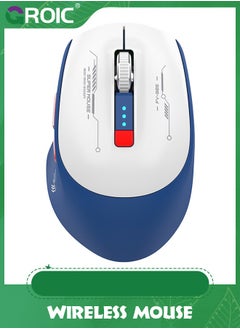 GROIC Wireless Mouse, 1600DPI 2.4G Premium Wireless Mice, 6 Buttons Thumb Support Wireless Optical Computer Mouse, Ergonomic USB Rechargeable Blue-Tooth Mouse for PC Tablet Notebook  - Image 1