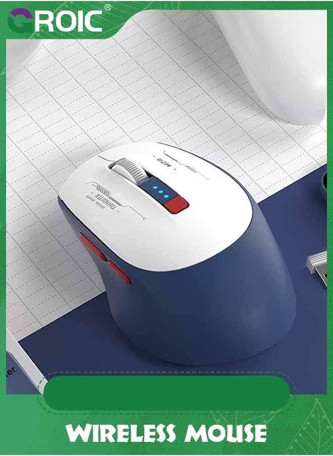 GROIC Wireless Mouse, 1600DPI 2.4G Premium Wireless Mice, 6 Buttons Thumb Support Wireless Optical Computer Mouse, Ergonomic USB Rechargeable Blue-Tooth Mouse for PC Tablet Notebook  - Image 4