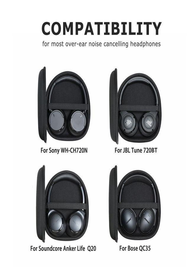 Ginsco New Case Compatible with Sony WH-CH 720N/710N Noise Canceling Wireless Headphones, with JBL Tune 770NC 720BT SoundCore Q20 BERIBES/KVIDIO/Picun Hard Shell Travel Carrying Headset Case (Black) - Image 2