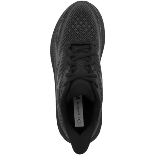 Hoka Men's Clifton 9 Sneaker, Black/Black, 10.5 - Image 3