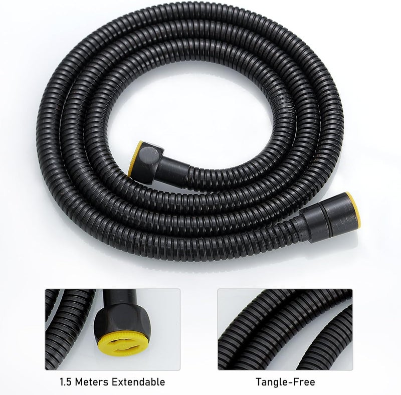 BESy Brass 2 In 1 Function Handheld Shower Head Set High Pressure 7 Inch Shower Head High Flow Hand Shower Wand with 59 Inch Hose, Bracket, Oil Rubbed Bronze - Image 5