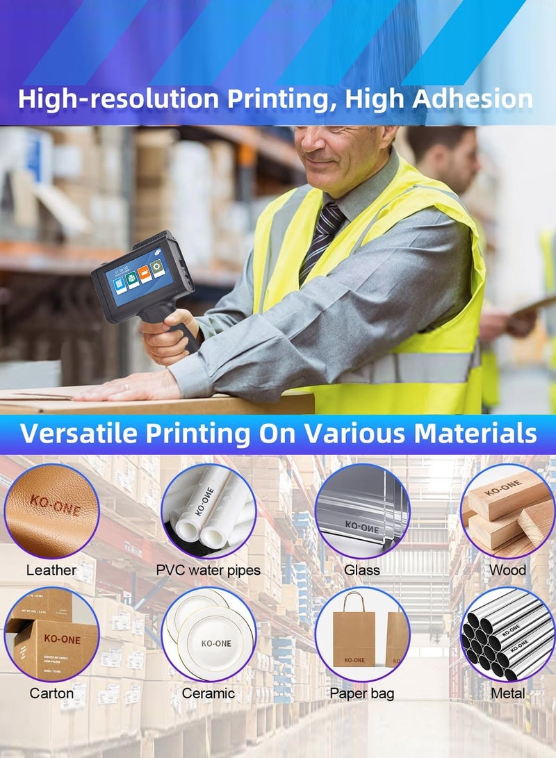 كيدل طابعة نفث الحبر المحمولة KidLe T10 - عالية الدقة 600 نقطة في البوصة، شاشة لمس 4.3 بوصة، آلة ترميز محمولة عالية السرعة للترميز على أسطح متعددة (ارتفاع 2-12.7 مم) - Image 4