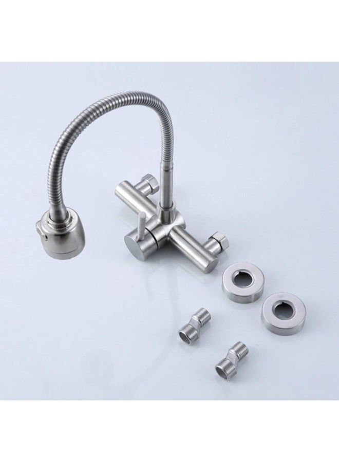 Arabest Kitchen Sink Faucet, Wall Mount Sink Faucet, Single Lever Handle Faucet, Brushed Nickel Water Tap Sink Faucet with 360 Rotable Pull Down Sprayer, Kitchen Sink Mixer Water Tap - Image 2