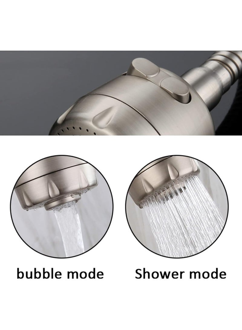 Arabest Kitchen Sink Faucet, Wall Mount Sink Faucet, Single Lever Handle Faucet, Brushed Nickel Water Tap Sink Faucet with 360 Rotable Pull Down Sprayer, Kitchen Sink Mixer Water Tap - Image 3