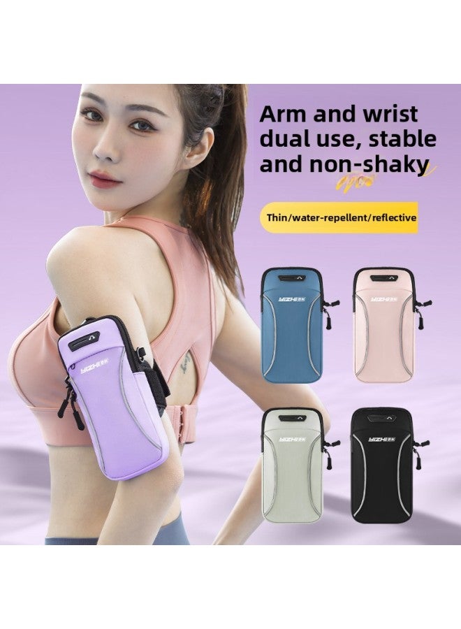 Generic Wrist Bag Arm Bag Female Running Sports Mobile Phone Bag Arm Bag Arm Sleeve Mobile Phone Bag Outdoor Equipment Fitness Bag Handbag-Color:Multifunctional-Blue - Image 2