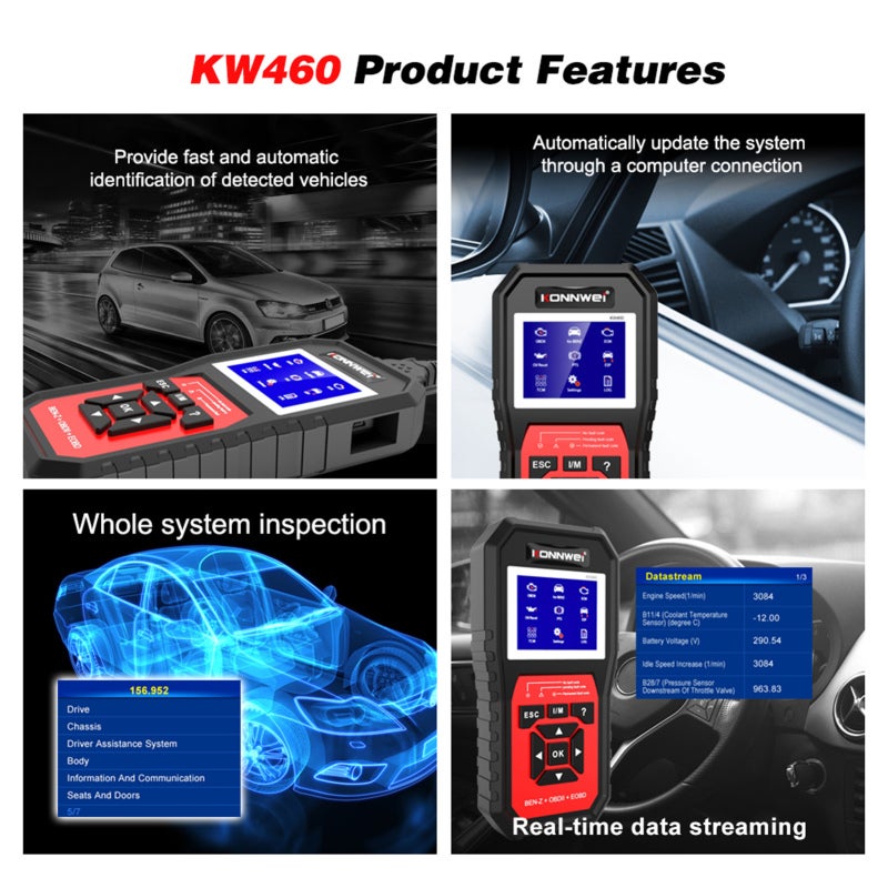 Car Scan Tool: 2.8" LCD Color Screen - Professional OBDII Diagnostic Scan Tool for Mercedes Benz Vehicle Owners & Electronic Control System Diagnosis - Image 4