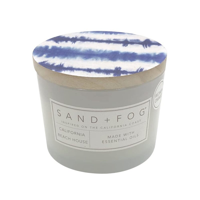Sand + Fog Scented Candle - California Beach House â€“ Additional Scents and Sizes â€“ 100% Cotton Lead-Free Wick - Luxury Air Freshening Jar Candles - Perfect Home Decor â€“ 12oz - Image 1