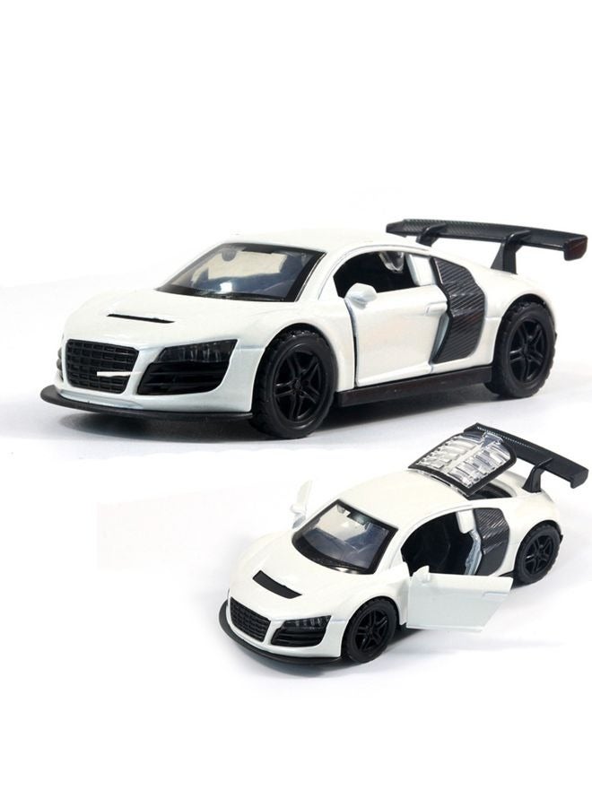 HALAMODO 1:36 Audi R8 Alloy Sports Car Model , Pull-Back Toy Car , Model Car for Kids Boy Girl Gift , Collectible Display ,White - Image 1