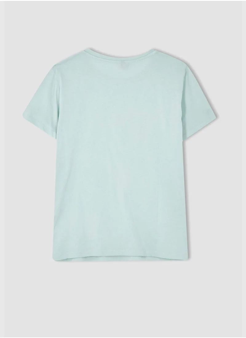 ديفاكتو Regular Fit Short Sleeve Slogan Print T-Shirt