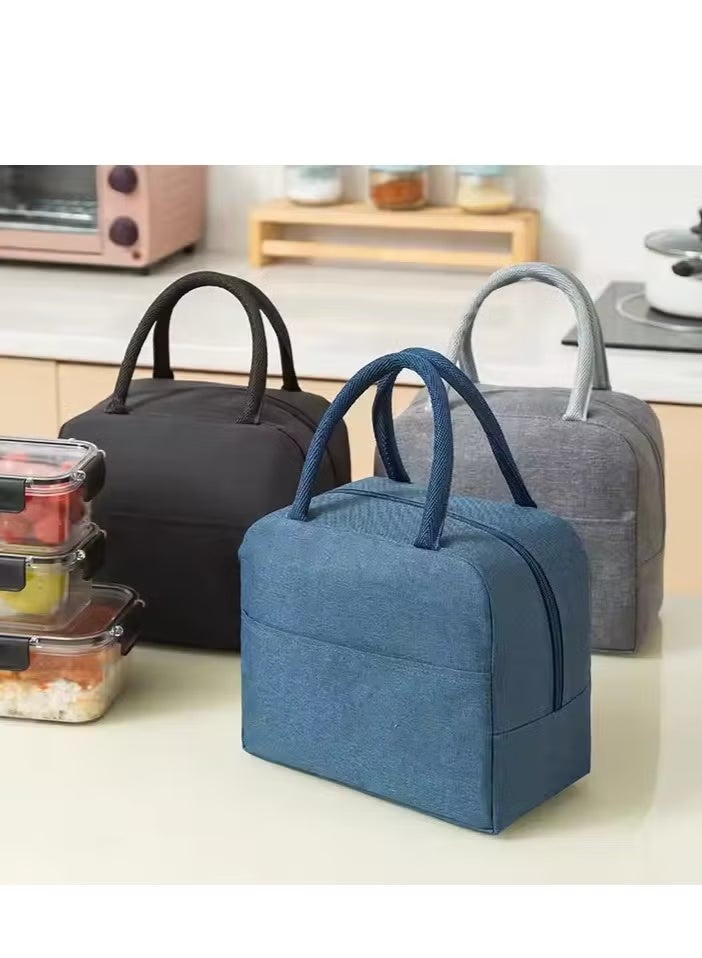 حقيبة غداء معزولة ،حقيبة تبريد صغيرة مقاومة للماء ومضادة للتسرب، منظم غداء للعمل والمدرسة والنزهات (أسود) - Image 2