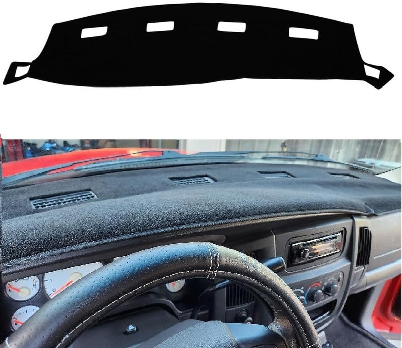 KEDAKEJI Black Dashboard Cover Mat for 2002-2005 Dodge Ram 1500 & 2003-2005 2500/3500 - Image 1