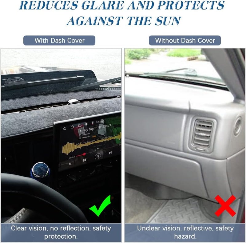 KEDAKEJI Black Dashboard Cover Mat for 2002-2005 Dodge Ram 1500 & 2003-2005 2500/3500 - Image 4