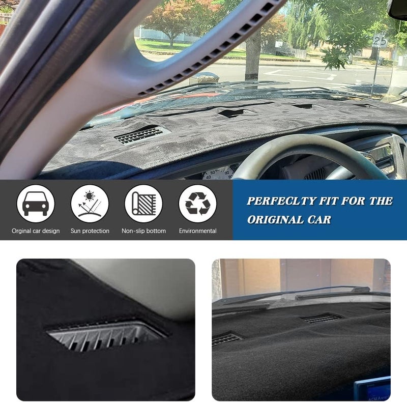KEDAKEJI Black Dashboard Cover Mat for 2002-2005 Dodge Ram 1500 & 2003-2005 2500/3500 - Image 2