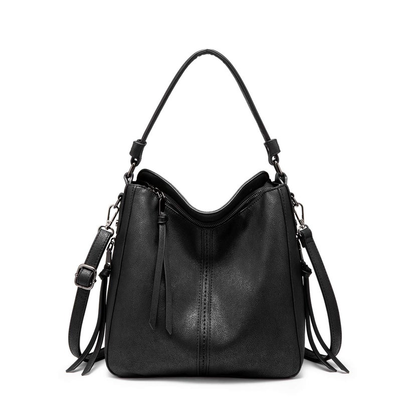 Realer Handbags for Women Medium Designer Ladies Hobo bag Bucket Purse Faux Leather - Image 1