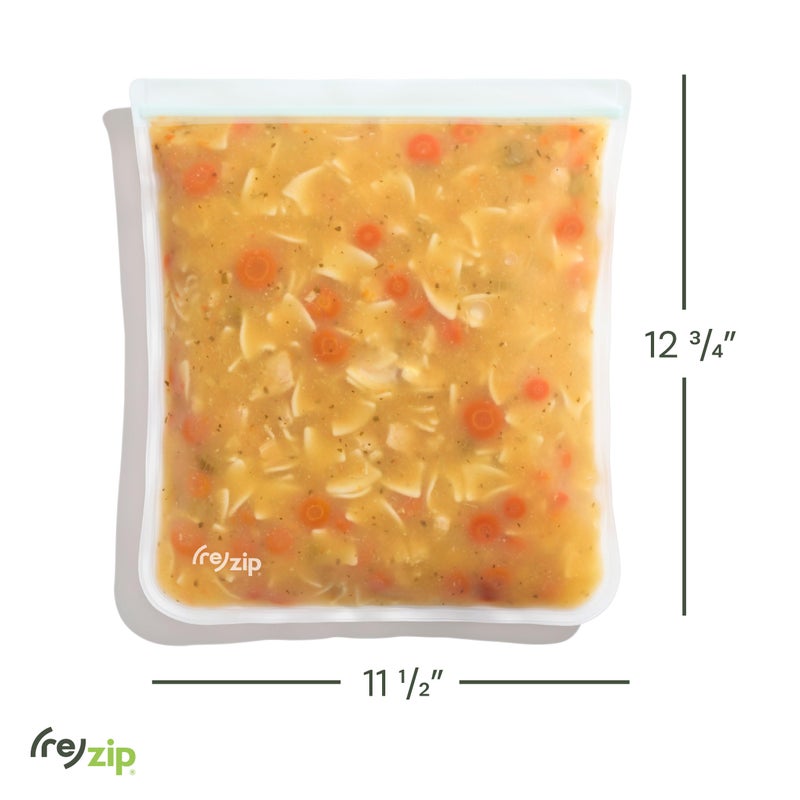 Rezip (re)zip Gallon Reusable Bags - BPA-Free  Leak-Proof  100% Food-Safe PEVA Reusable Gallon Bags for Food Storage  Meal Prep  and Freezer Use  Holds 16 Cups / 128 Fl Oz | 4-Pack (Multi Color) - Image 5