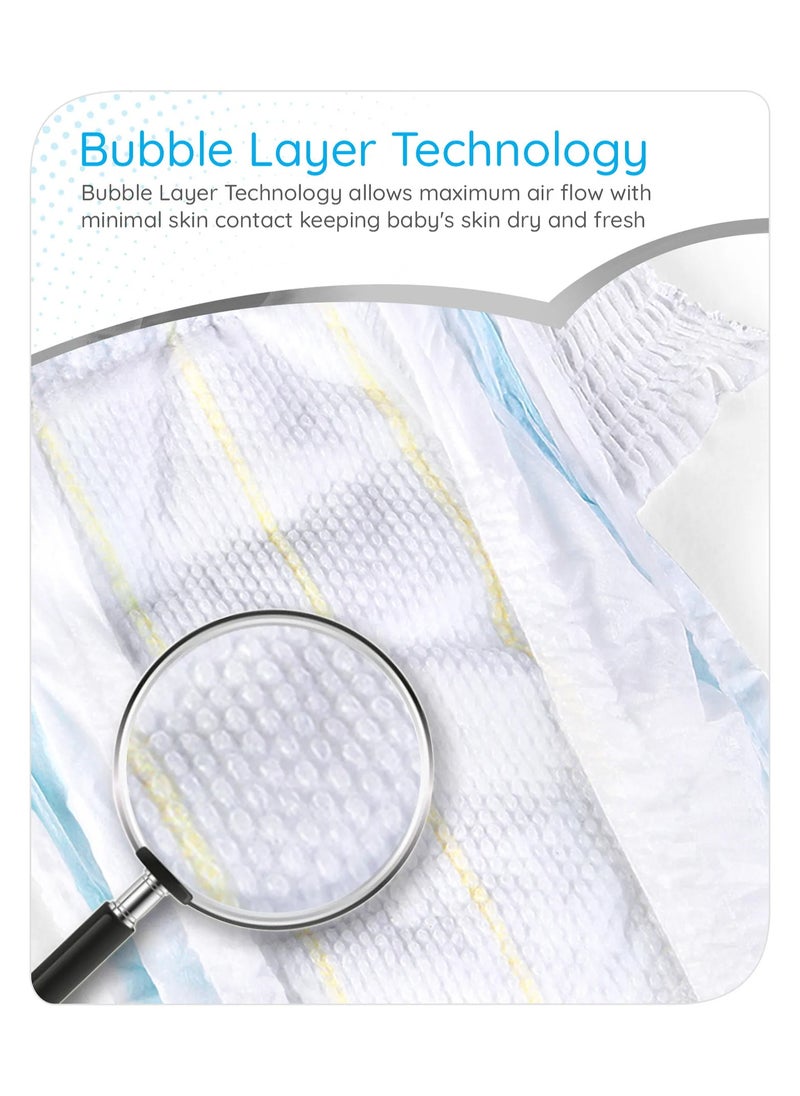 babyhug - Babyhug Pro Bubble Care Premium Pant Style Diapers, 24 Pieces, Size 1, 0 to 4kg - Quick Absorption, Up to 12Hrs Dryness, Wetness Indicator, Leak Guard, Flexible Waistband, Silky Soft - Image 1