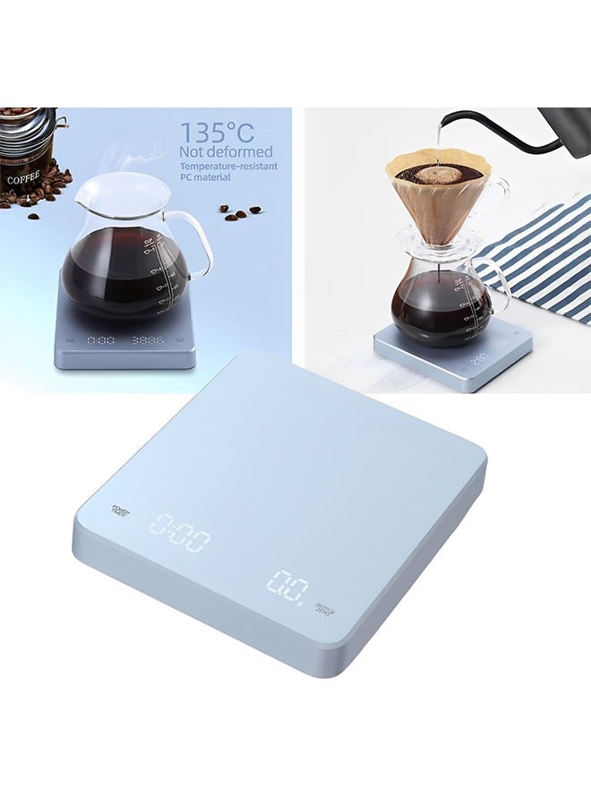 Rechargeable Digital Coffee Scale with Timer Screen Coffee Scale Food Scale Kitchen Scale For Cafe Restaurant Coffee Making-Blue - Image 1