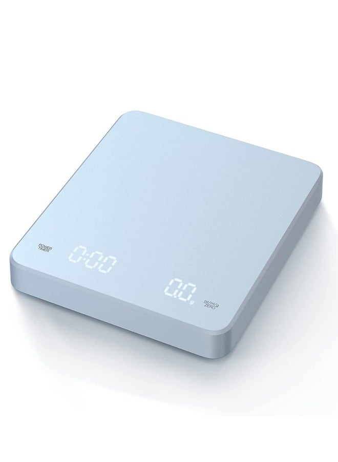 Rechargeable Digital Coffee Scale with Timer Screen Coffee Scale Food Scale Kitchen Scale For Cafe Restaurant Coffee Making-Blue - Image 2