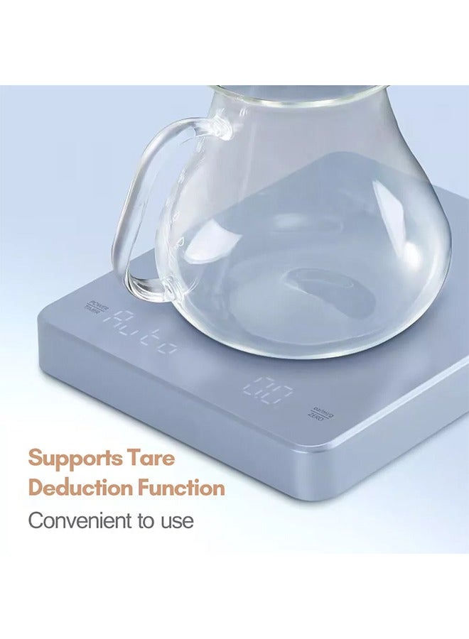 Rechargeable Digital Coffee Scale with Timer Screen Coffee Scale Food Scale Kitchen Scale For Cafe Restaurant Coffee Making-Blue - Image 4