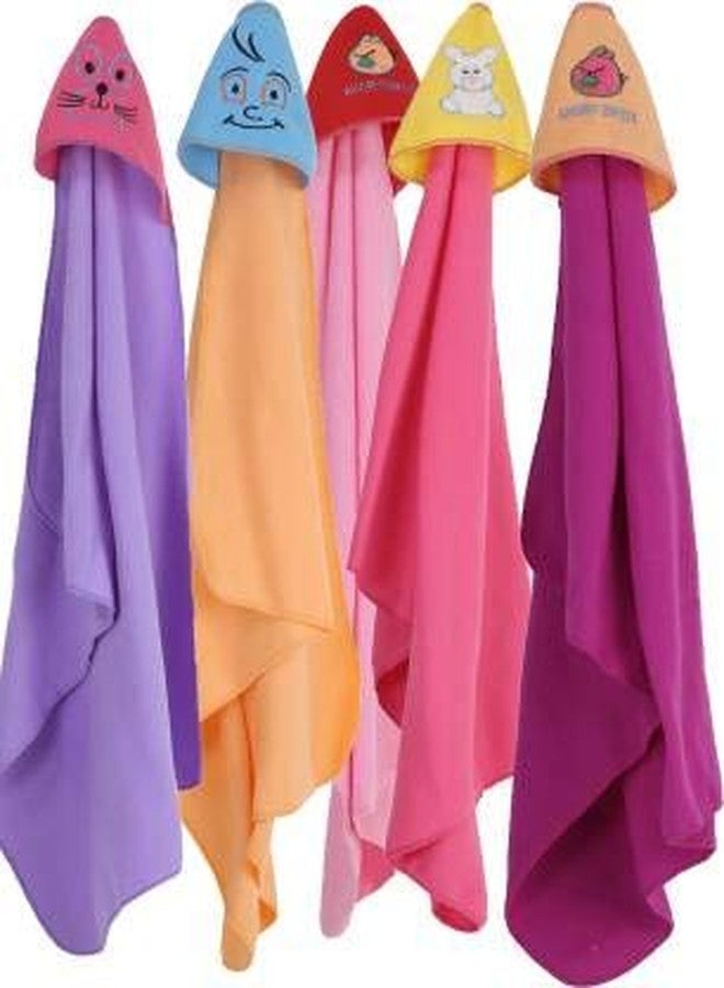 First Trend Cartoon Crib Hooded Baby Blanket (Polyester, Magenta, Peach, Purple, BabyPink, Pink) - Image 1