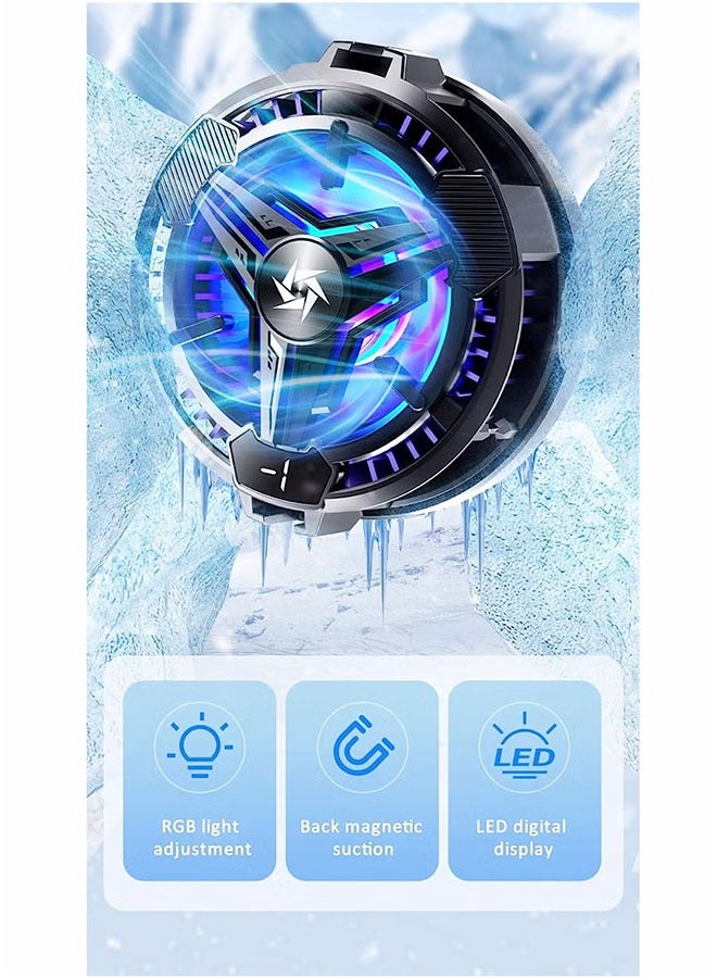 Beauenty Phone Cooler, Phone Cooling Fan for Gaming, 2 Modes, Adsorption Design, Semiconductor Phone Cooler with RGB Light,Mini Phone Cooler for Mobile Phone Tablet PC - Image 5