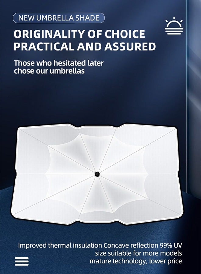 Universal Car Windshield Sun Shade - UV Reflective Sunshield with Heat Blocking Panel, Foldable Sunscreen Protector for Front Window - Image 4
