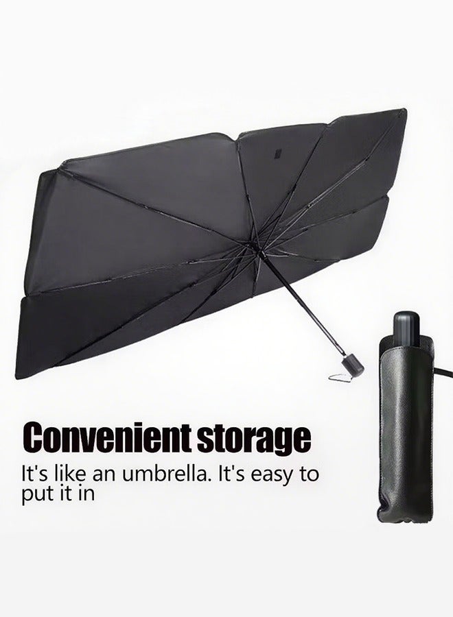 Universal Car Windshield Sun Shade - UV Reflective Sunshield with Heat Blocking Panel, Foldable Sunscreen Protector for Front Window - Image 1